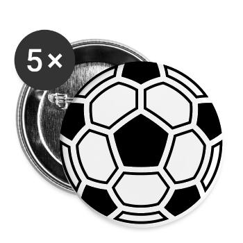 Football Mosaic (Ball Logo Symbol Pictogram / 2C) - Buttons small 1''/25 mm (5-pack) - white - Front