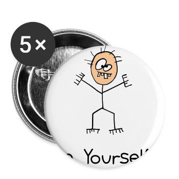 Be Yourself - Buttons small 1''/25 mm (5-pack) - white - Front
