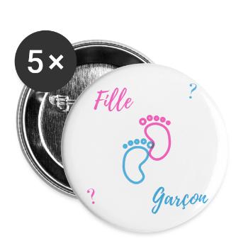 Baby girl or boy? - Buttons small 1''/25 mm (5-pack) - white - Front
