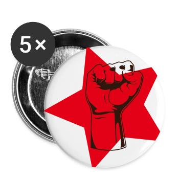 Cool red communist fist hand protest gift - Buttons small 1''/25 mm (5-pack) - white - Front