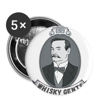 Whisky Gents | Whisky - Buttons klein 25 mm (5er Pack) - Weiß - Vorne