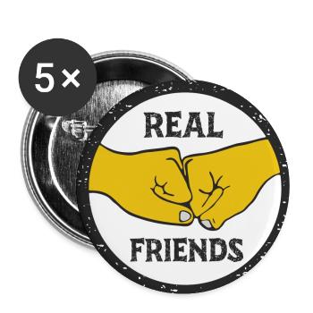Real Friends - true friends - Buttons small 1''/25 mm (5-pack) - white - Front
