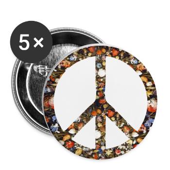 Peacezeichen Friedensbewegung Friedenssymbol Peace - Buttons klein 25 mm (5er Pack) - Weiß - Vorne