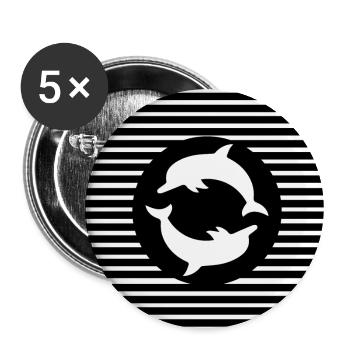 Dolphin Delfine - Buttons klein 25 mm (5er Pack) - Weiß - Vorne