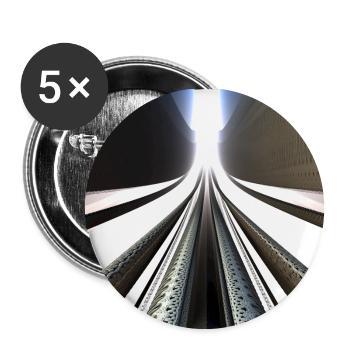 Art numérique 3D - fraktal futuriste cool - Lot de 5 petits badges (25 mm) - blanc - Devant