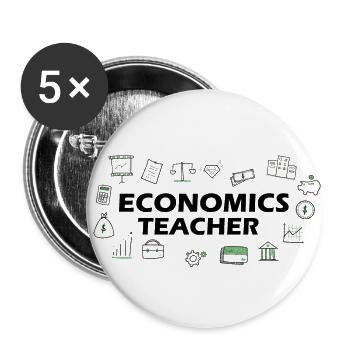 Professeur d'économie - Lot de 5 petits badges (25 mm) - blanc - Devant