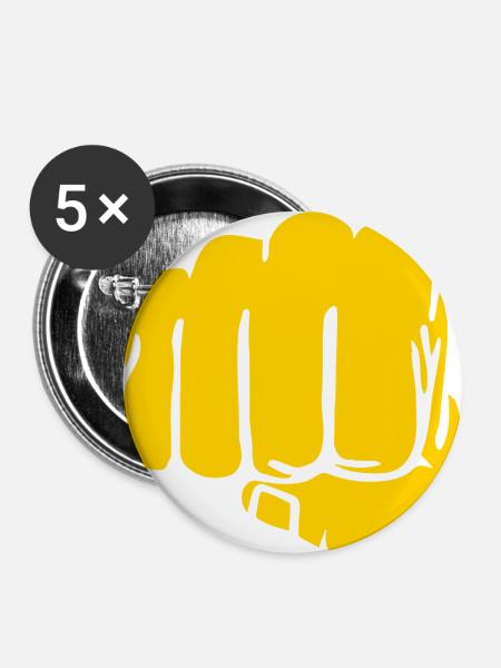 Faust Grafik - Buttons klein 25 mm (5er Pack) - Weiß