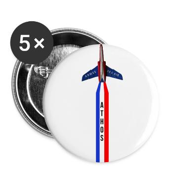 athos patrouille de France meeting aérien - Lot de 5 petits badges (25 mm) - blanc - Devant