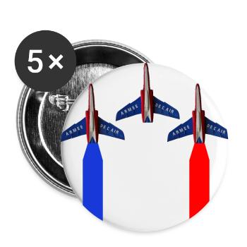 Patrouille de France airshow air force - Buttons small 1''/25 mm (5-pack) - white - Front