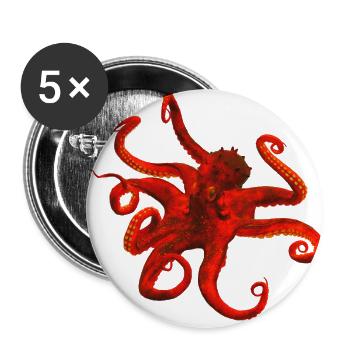 octopus - Buttons small 1''/25 mm (5-pack) - white - Front