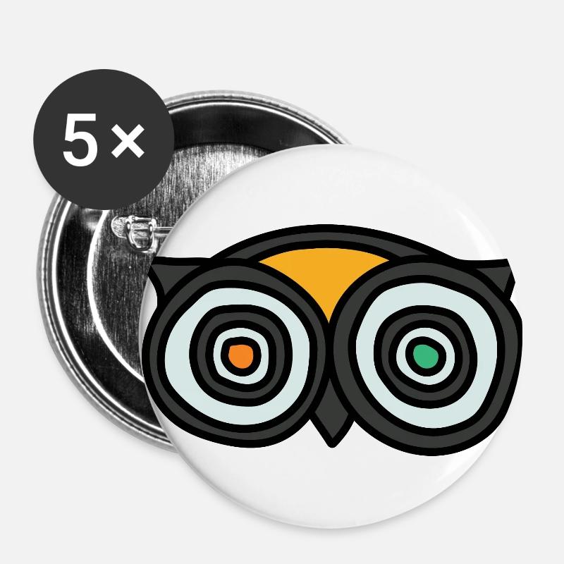 Owls eyes - Buttons klein 25 mm (5er Pack) - Weiß