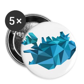 Iceland map - map - ICELAND - geometric - Buttons small 1''/25 mm (5-pack) - white - Front