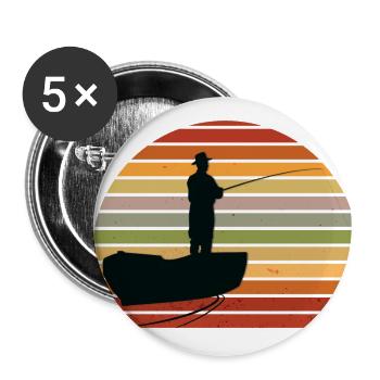Angler vintage - Buttons small 1''/25 mm (5-pack) - white - Front
