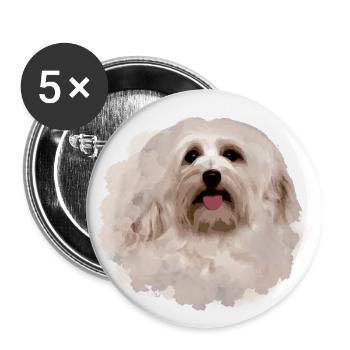 Havanese,Bolognese,Malteser,Dog,Graffiti,beige - Buttons small 1''/25 mm (5-pack) - white - Front