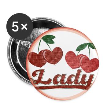 Cherry Cherry Lady - Buttons small 1''/25 mm (5-pack) - white - Front