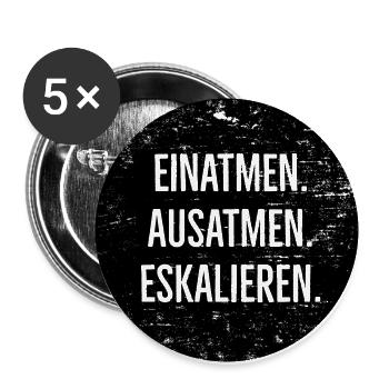 einatmen ausatmen eskalieren - Buttons klein 25 mm (5er Pack) - Weiß - Vorne