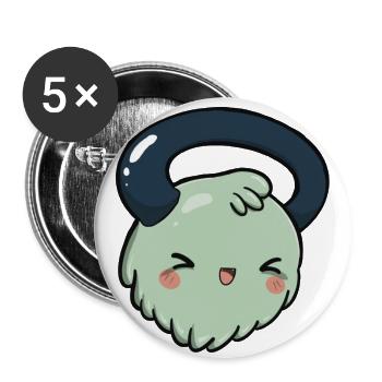 Cutegreenbell - Buttons klein 25 mm (5er Pack) - Weiß - Vorne