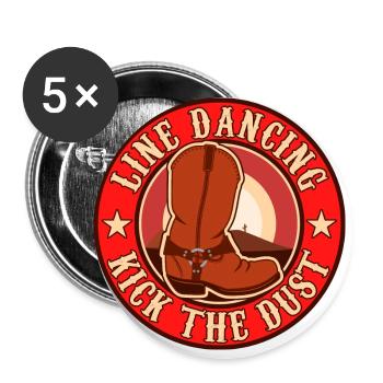 Line Dancing Kick The Dust Square Dance Western - Buttons klein 25 mm (5er Pack) - Weiß - Vorne