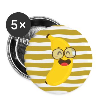 Banana - Buttons small 1''/25 mm (5-pack) - white - Front