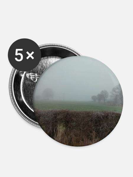 Nebel - Buttons klein 25 mm (5er Pack) - Weiß