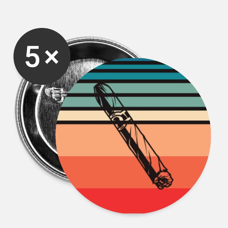 Retro Cigar Vintage Cigar - Buttons small 1''/25 mm (5-pack) - white