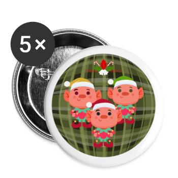 Christmas Christmas Eve Merry Xmas - Buttons small 1''/25 mm (5-pack) - white - Front