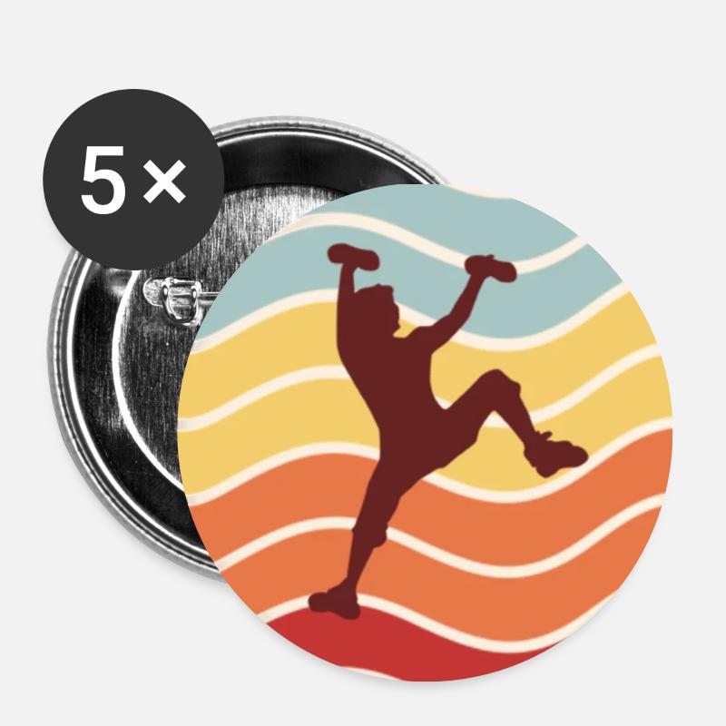 Retro Bouldering Vintage Bouldering - Buttons small 1''/25 mm (5-pack) - white
