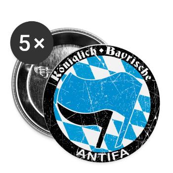 antifa - Buttons klein 25 mm (5er Pack) - Weiß - Vorne