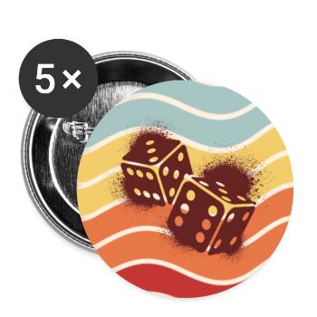 Retro Vintage Board Game - Buttons small 1''/25 mm (5-pack) - white - Front
