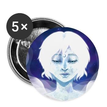 Moon Girl Illustration - Lot de 5 petits badges (25 mm) - blanc - Devant