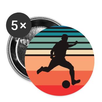 Retro Football Vintage Football - Buttons small 1''/25 mm (5-pack) - white - Front