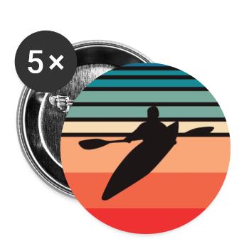 Retro Rudersport Ruderer Ruderboot Vintage Rudern - Buttons klein 25 mm (5er Pack) - Weiß - Vorne