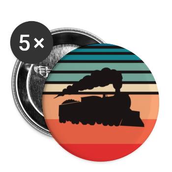 Retro Zugführer Zug Lok Eisenbahner Lokführer - Buttons klein 25 mm (5er Pack) - Weiß - Vorne