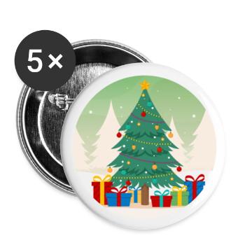Christmas Christmas Eve Merry Xmas - Buttons small 1''/25 mm (5-pack) - white - Front
