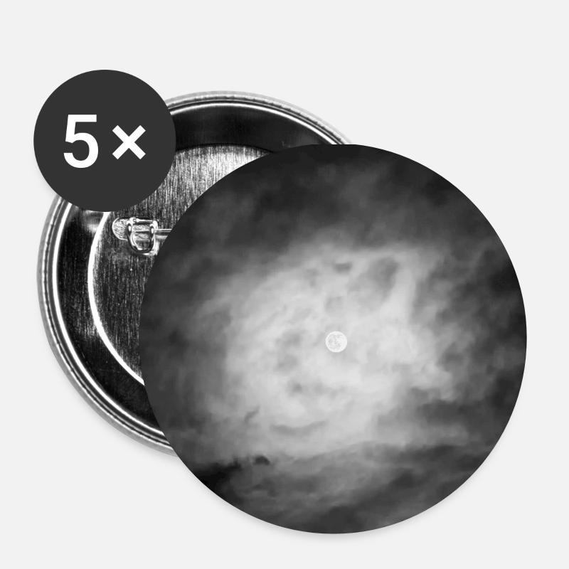 L’œil de la Lune - Lot de 5 petits badges (25 mm) - blanc