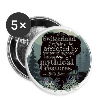Bella Swan quote about Edward,book quote,Switzerland - Buttons small 1''/25 mm (5-pack) - white - Front