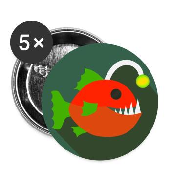 Lantern fish deep sea fish frogfish motif - Buttons small 1''/25 mm (5-pack) - white - Front