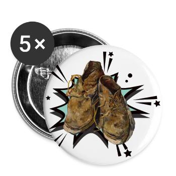 Vinzenz Van Gogh Shoes Painting Pop art - Buttons small 1''/25 mm (5-pack) - white - Front