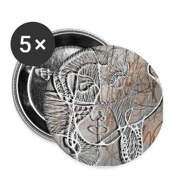 Collection OneLine Serie - Buttons klein 25 mm (5er Pack) - Weiß - Vorne
