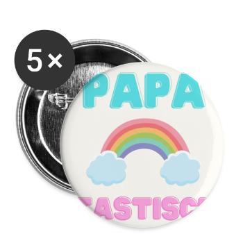 papatastic - Version arc-en-ciel (arc-en-ciel) - Lot de 5 petits badges (25 mm) - blanc - Devant