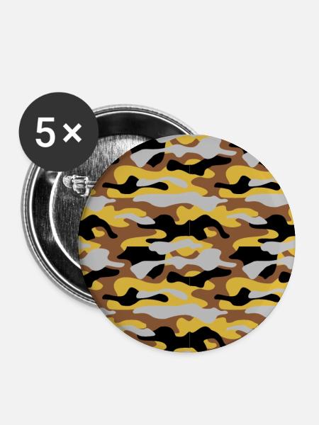 Camouflage 02 - Buttons klein 25 mm (5er Pack) - Weiß