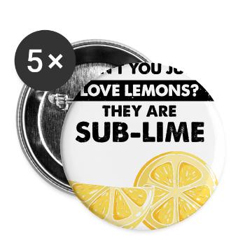 Limonade Limonade Limonade Limonade Stand Design - Lot de 5 petits badges (25 mm) - blanc - Devant