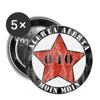 Antifascist Action Hamburg - Buttons small 1''/25 mm (5-pack) - white - Front