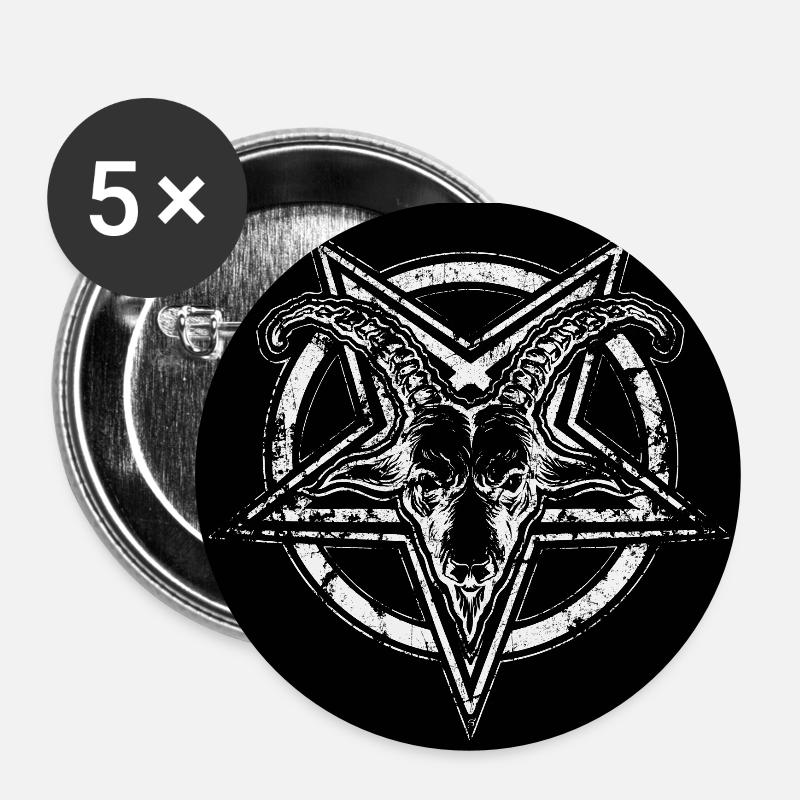 Sceau de Baphomet - Lot de 5 petits badges (25 mm) - blanc