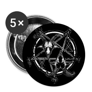 Zwei Gesichter des Teufels - Buttons klein 25 mm (5er Pack) - Weiß - Vorne