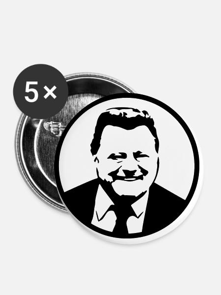 FJS - logo.black - Buttons klein 25 mm (5er Pack) - Weiß