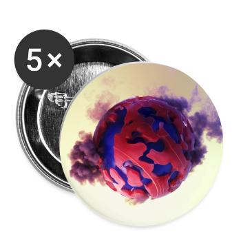 Purple Earth - Buttons klein 25 mm (5er Pack) - Weiß - Vorne
