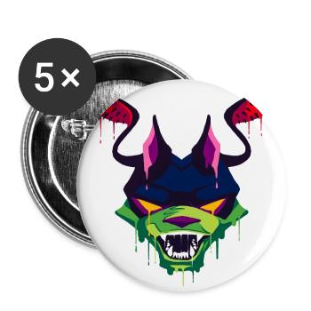 Gruseliges und Schönes Verdränger Drachen Design - Buttons klein 25 mm (5er Pack) - Weiß - Vorne