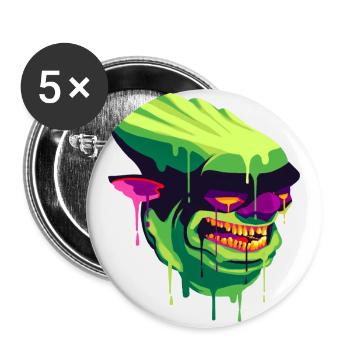 Un monstre Homunculus effrayant et magnifique - Lot de 5 petits badges (25 mm) - blanc - Devant
