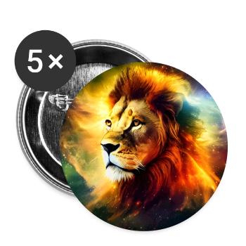 Mystical Lion - Buttons small 1''/25 mm (5-pack) - white - Front